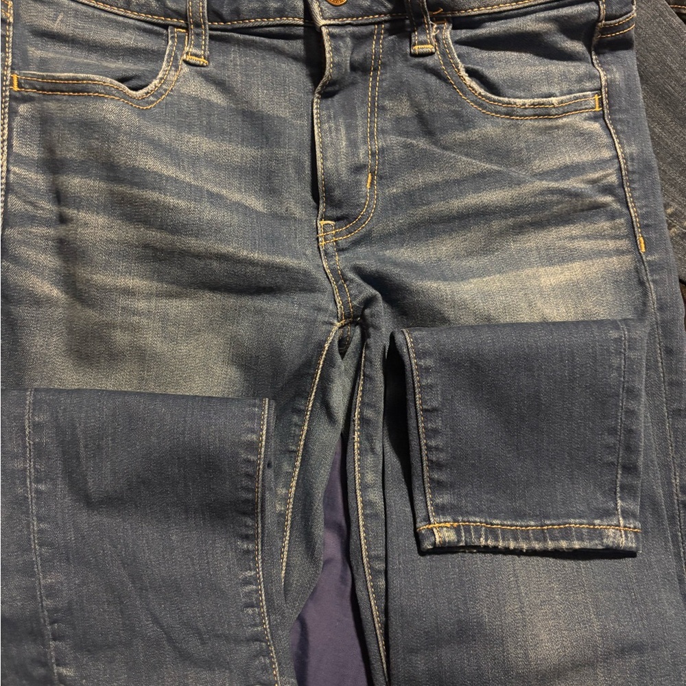 American Eagle Outfitters Blue Skinny Jeans with Distressed Details 2 Pairs